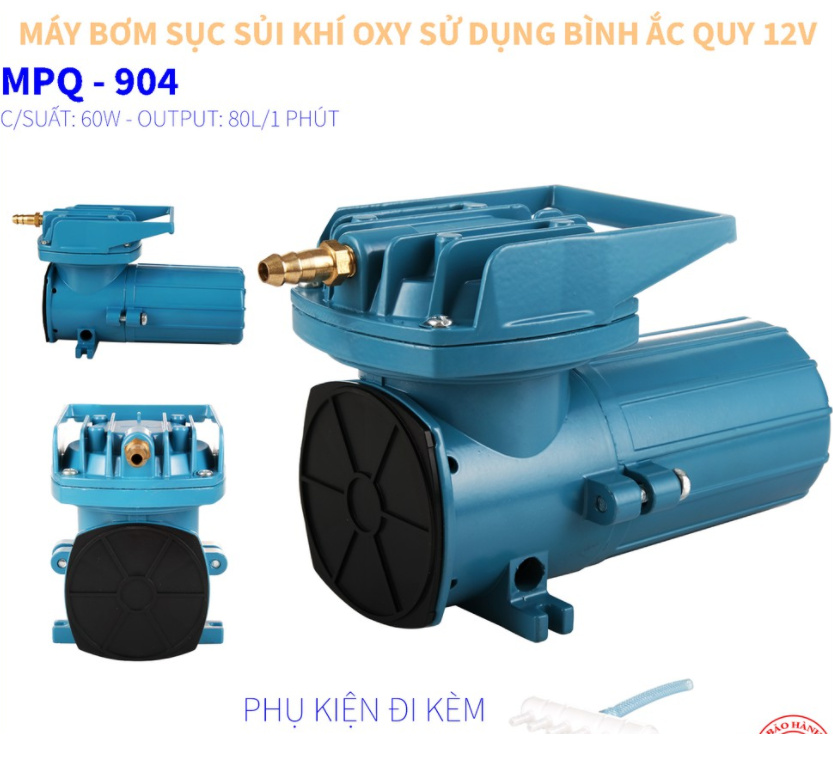 Máy sủi thổi khí oxy 60w 80l/phút resun mpq-904 chạy bình ắc quy 12v