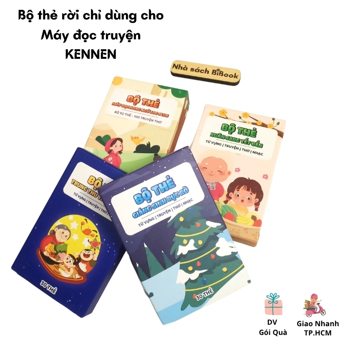 (Không bao gồm máy) Bộ thẻ Thơ, Truyện, Từ vựng theo chủ đề dùng cho máy đọc truyện song ngữ 100 plus - KENNEN