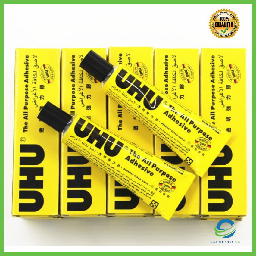Set 2 hộp Keo đa năng UHU dán vải, dán gỗ, dán bìa, dán giấy dán mọi thứ 20ml