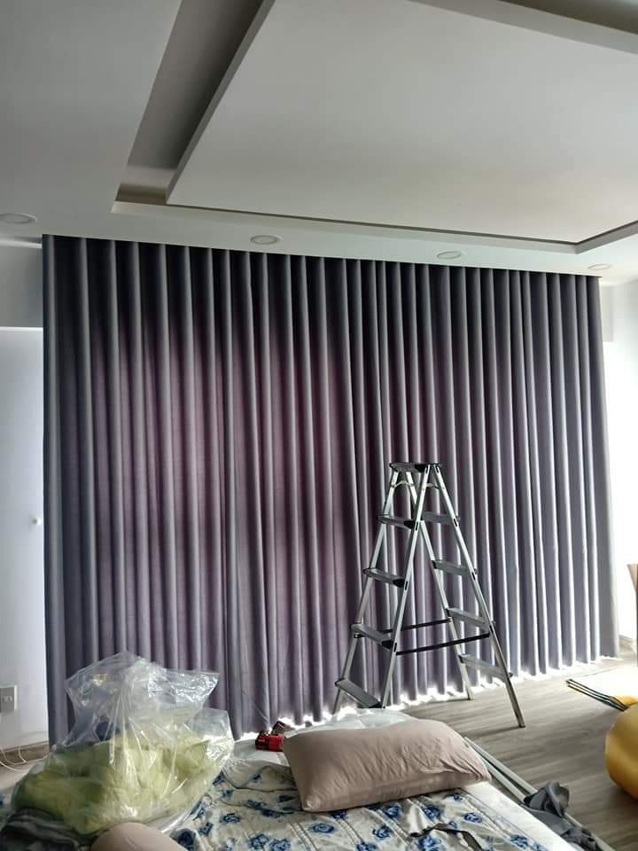 [HCM]Bộ rèm cửa chính Ngang 6m Cao 2m8 trở xuống - Nhiều màu để chọn - Kiểu may khoen ore