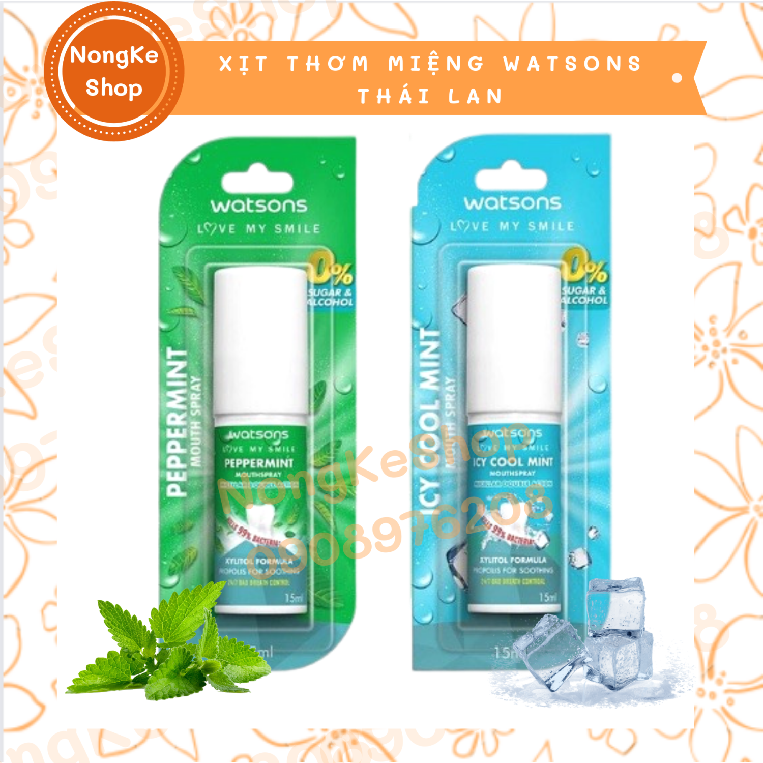 Xịt thơm miệng Watsons 15ml Thái Lan