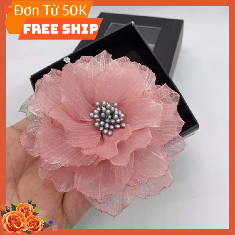 [ Hàng Thiết Kế ] Hoa cài áo váy vải tơ xước cao cấp