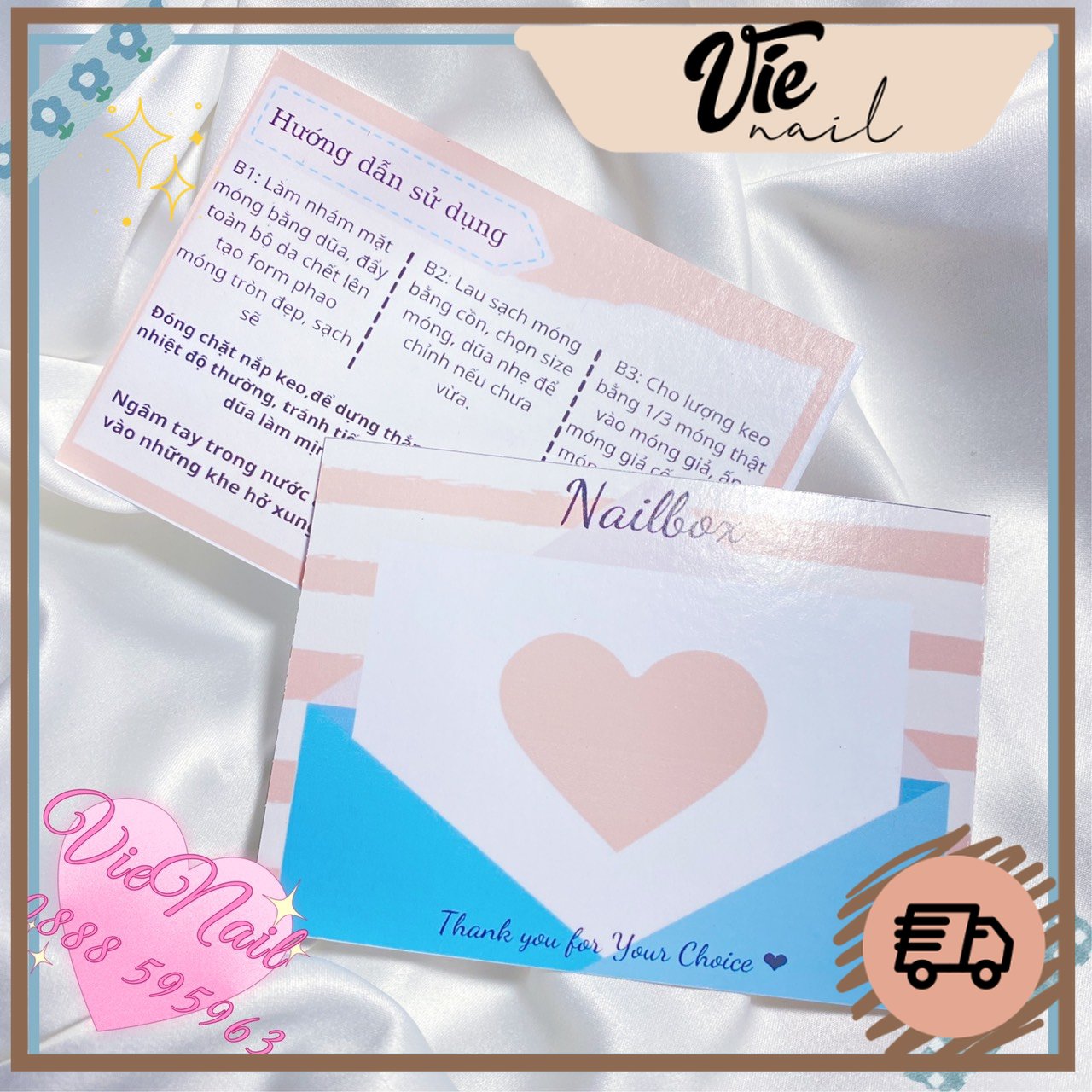 Bìa dán nailbox/ tag dán nailbox mẫu bì thư