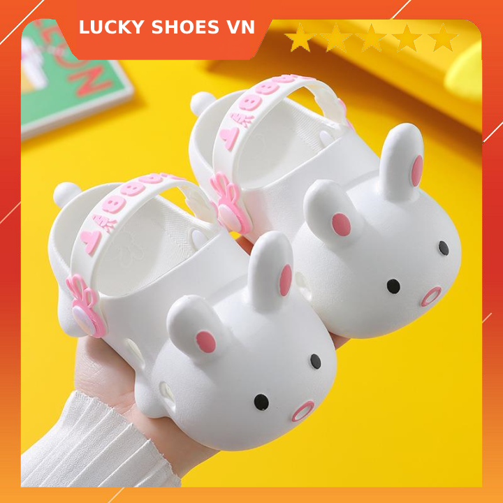 dép trẻ con hình thỏ ngộ nghĩnh [H7T] giày dép trẻ em cho bé trai và dép bé gái kiểu dáng thời trang Lucky Shoes VN