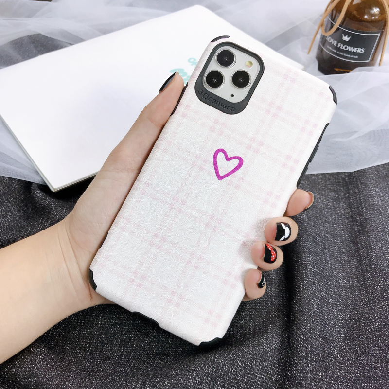 Ốp lưng da imd pink heart