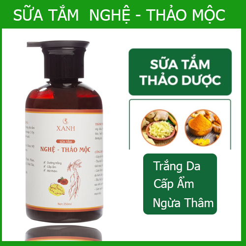 Sữa tắm nghệ trắng da ngừa mụn lưng cấp ẩm, sữa tắm thảo mộc thiên nhiên an toàn cho da nhạy cảm
