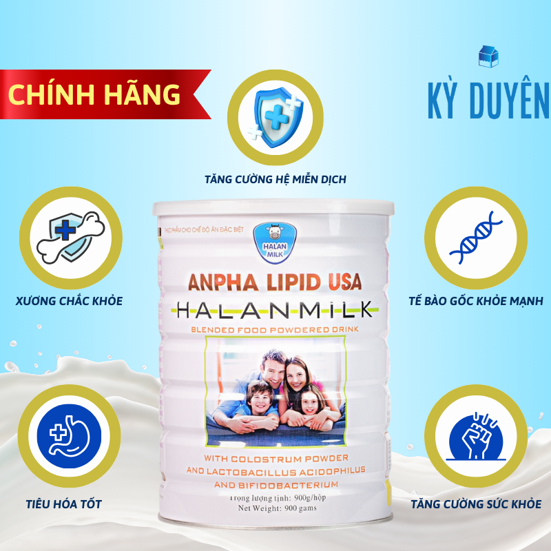 Sữa non Anpha Lipid USA 900g - Sữa bột tăng cân,tăng chiều cao,ngừa loãng xương,tăng cường miễn dịch