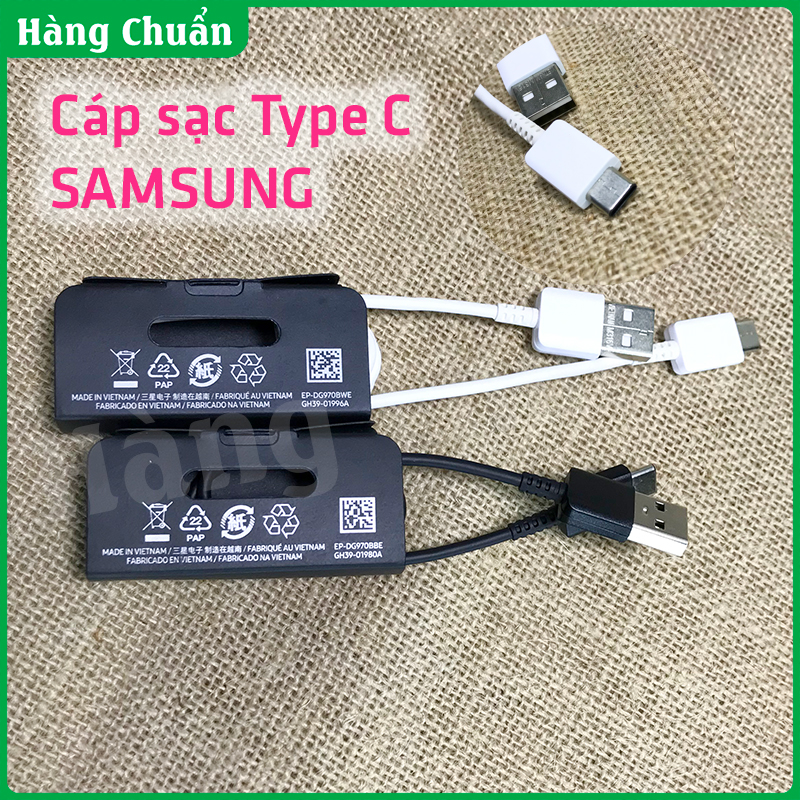 Hàng Chuẩn - Cáp sạc nhanh type C chính hãng Samsung - Màu trắng - Dùng cho S8 S9 Note 7 8 9 A J và các dòng Xiaomi Oppo Realme Vsmart - Cáp sạc điện thoại nhanh bền tốt zin
