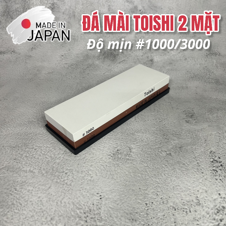 Đá mài dao 2 mặt toishi nhật bản có đế cao su chống trượt