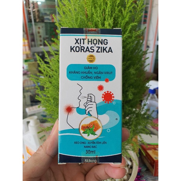 Xịt họng Koras Zika giảm ho kháng khuẩn ngăn n.gừa virut