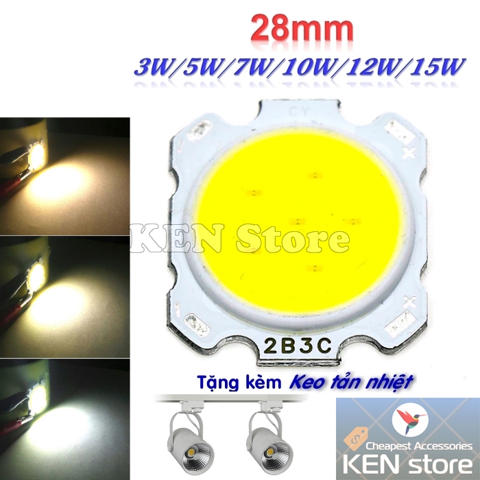 Bóng led 3W 5W 7W 10W 12W 15W đường kính 28mm