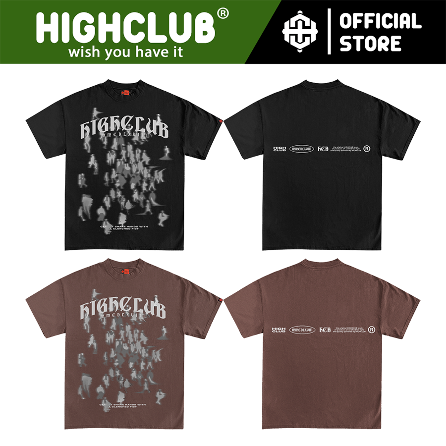 Áo thun grey people tay lỡ unisex nam/nữ đen/nâu cổ tròn - highclub brand chính hãng
