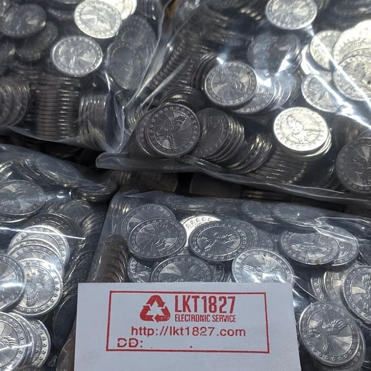 Đồng xu máy chơi điện tử siêu thị cỡ 24mm, hình đại bàng