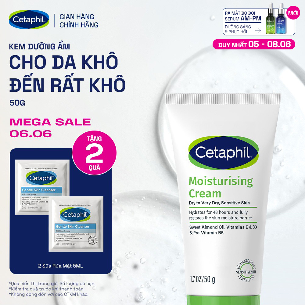 [LIVE] Kem dưỡng ẩm cho da nhạy cảm Cetaphil Moisturizing Cream 50g