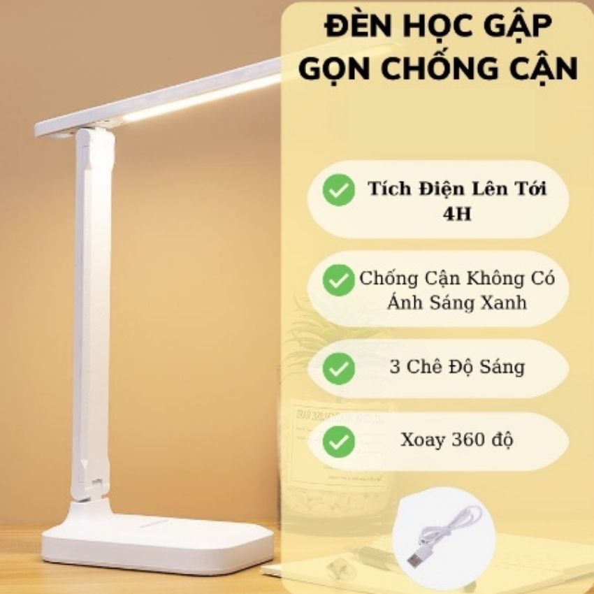 Đèn bàn đọc sách cảm ứng tích điện sạc bằng cổng USB thông minh