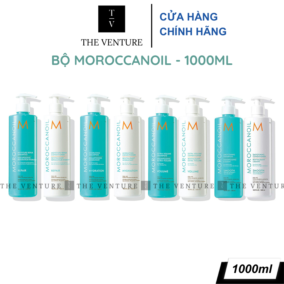 Bộ Dầu Gội & Xả Moroccanoil Moisture Repair, Hydrating, Extra Volume, Smoothing Chính Hãng - 1000ml