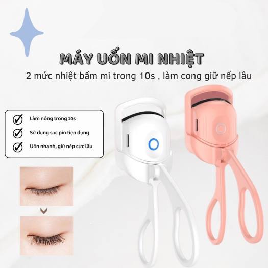 Máy uốn mi điện thông minh , kẹp bấm mi nhỏ gọn đa năng có tự động sạc điện cổng usb dụng cụ bấm mi mắt ws-888 pin sạc tạo độ cong, bóng tự nhiên cho đôi mắt đẹp lung linh lỗi 1 đổi 1