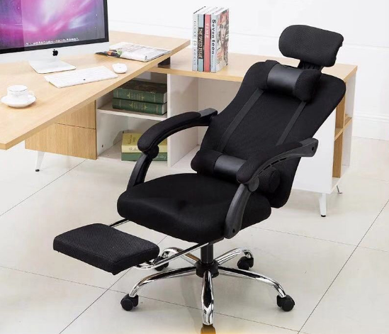 Ghế văn phòng, làm việc, ngả lưng, gối đầu, gác chân