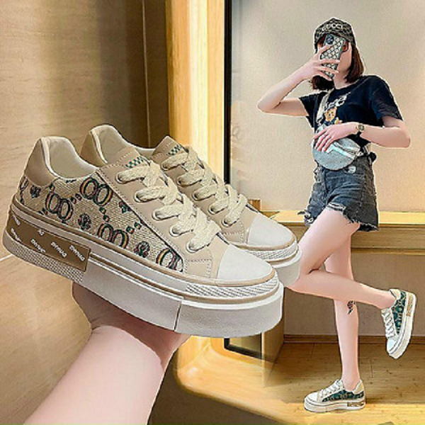 Giày thể thao Sneaker nữ vải dệt cao cấp , Mẫu giày độn đế nữ tăng chiều cao 3,5cm hàng hot năm 2022 Verygood Ha Noi