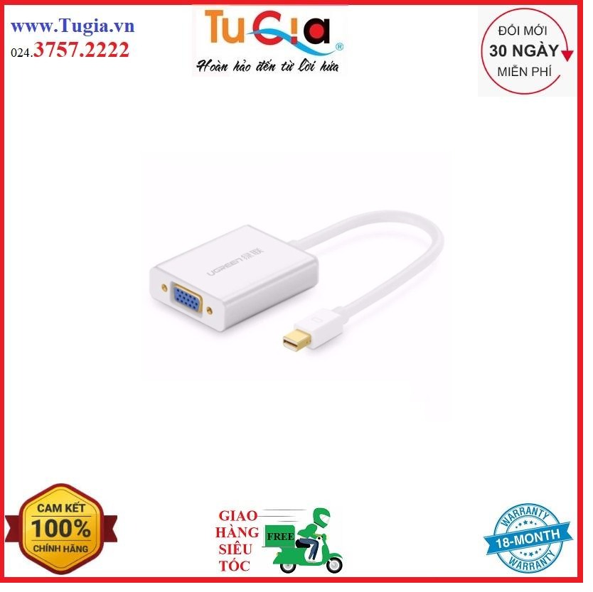 Cáp mini displayport to vga ugreen 10403 - trắng - hàng chính hãng