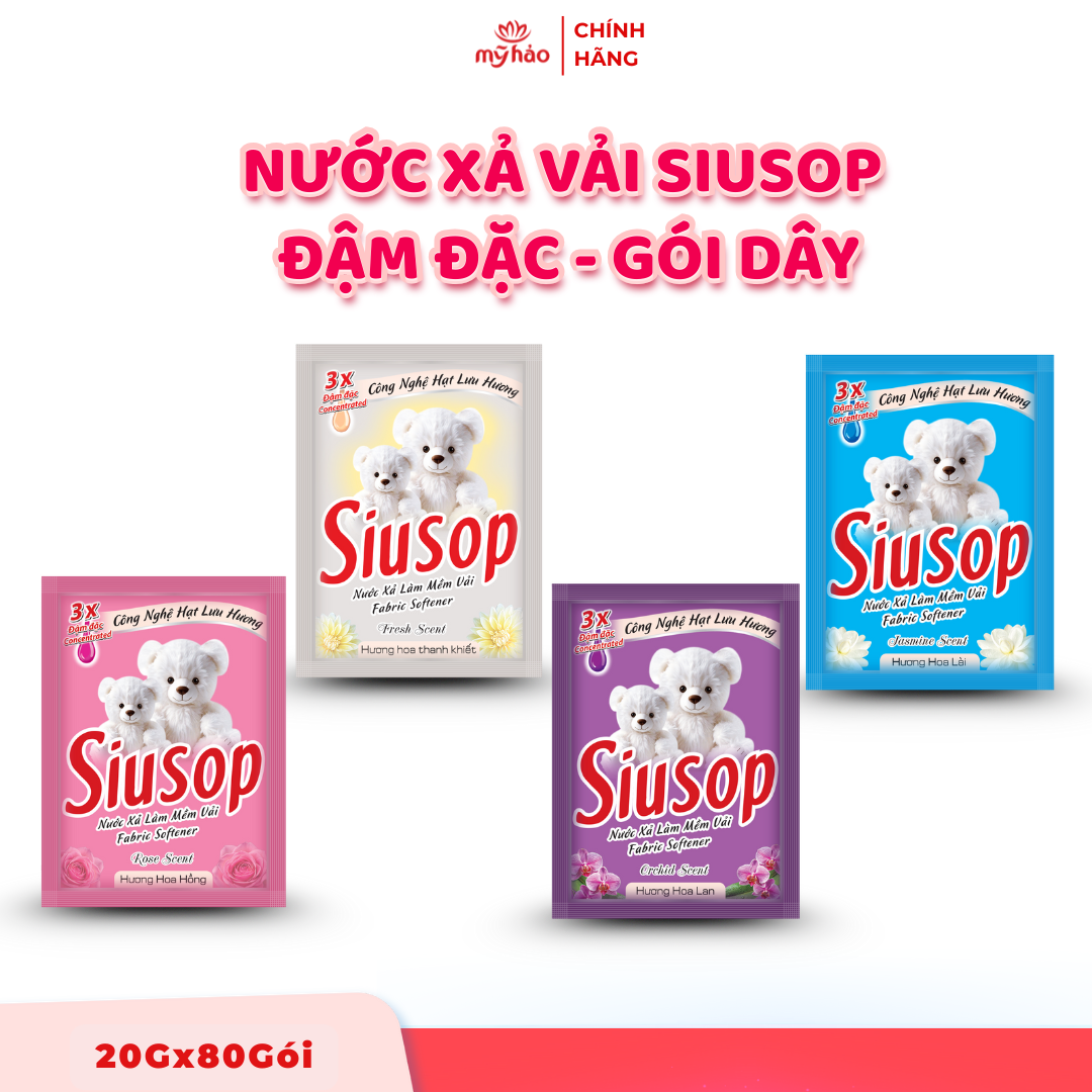 Nước Xả Vải SiuSop 3X Đậm Đặc Dây - 20g x 80 gói 
