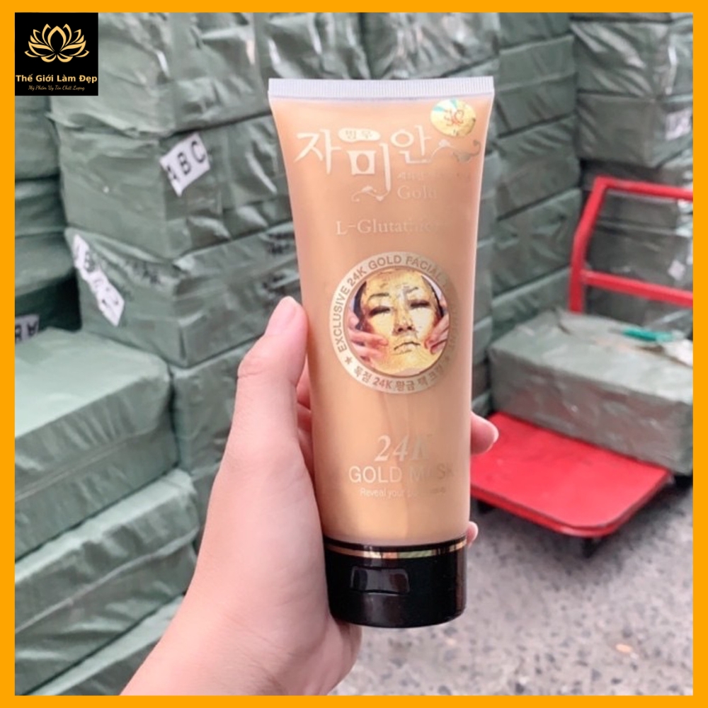 Gel lột mặt nạ vàng 24K Gold Mask Hàn Quốc 220ml phục hồi làm trắng sáng da dưỡng cấp ẩm căng bóng mờ nếp nhăn thâm nám mụn tàn nhang