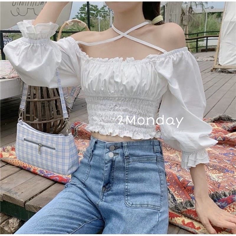 Áo croptop nàng thơ phong cách Hàn Quốc mặc được nhiều kiểu