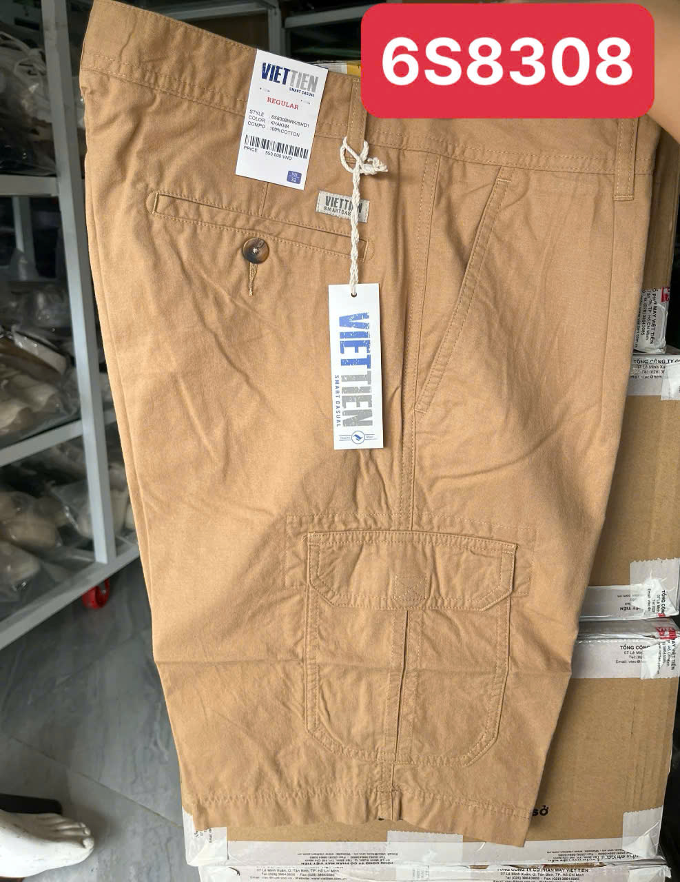  Quần short kaki việt tiến giảm 60% giá 550k  sale 240k form regular  tiêu chuẩn  