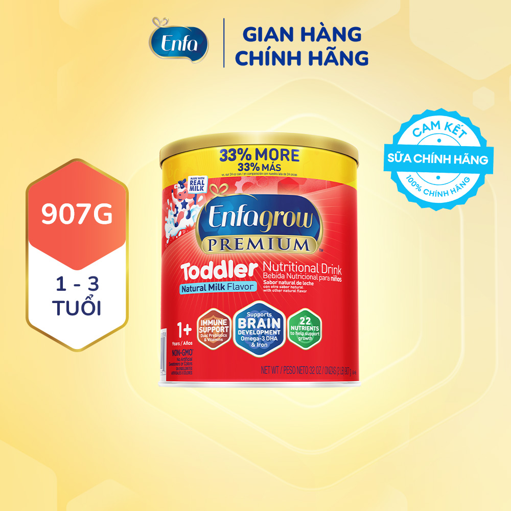 [FREESHIP TOÀN QUỐC] Sữa bột Enfagrow Premium Toddler 907g hỗ trợ phát triển toàn diện cho trẻ từ 1-3 tuổi