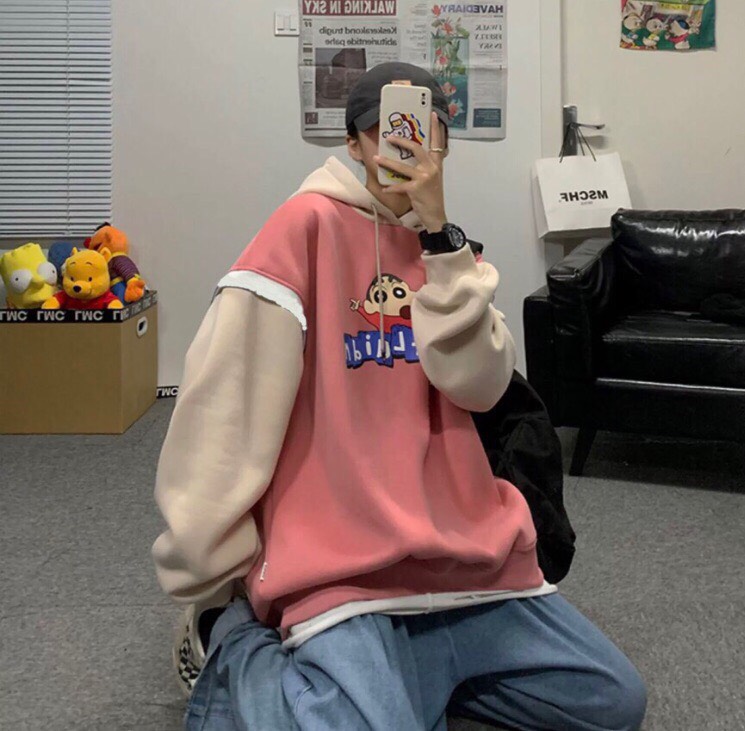 Áo hoodie nam form rộng có nón ngầu, áo sweater nam tay dài đi học [NỈ SHIN]