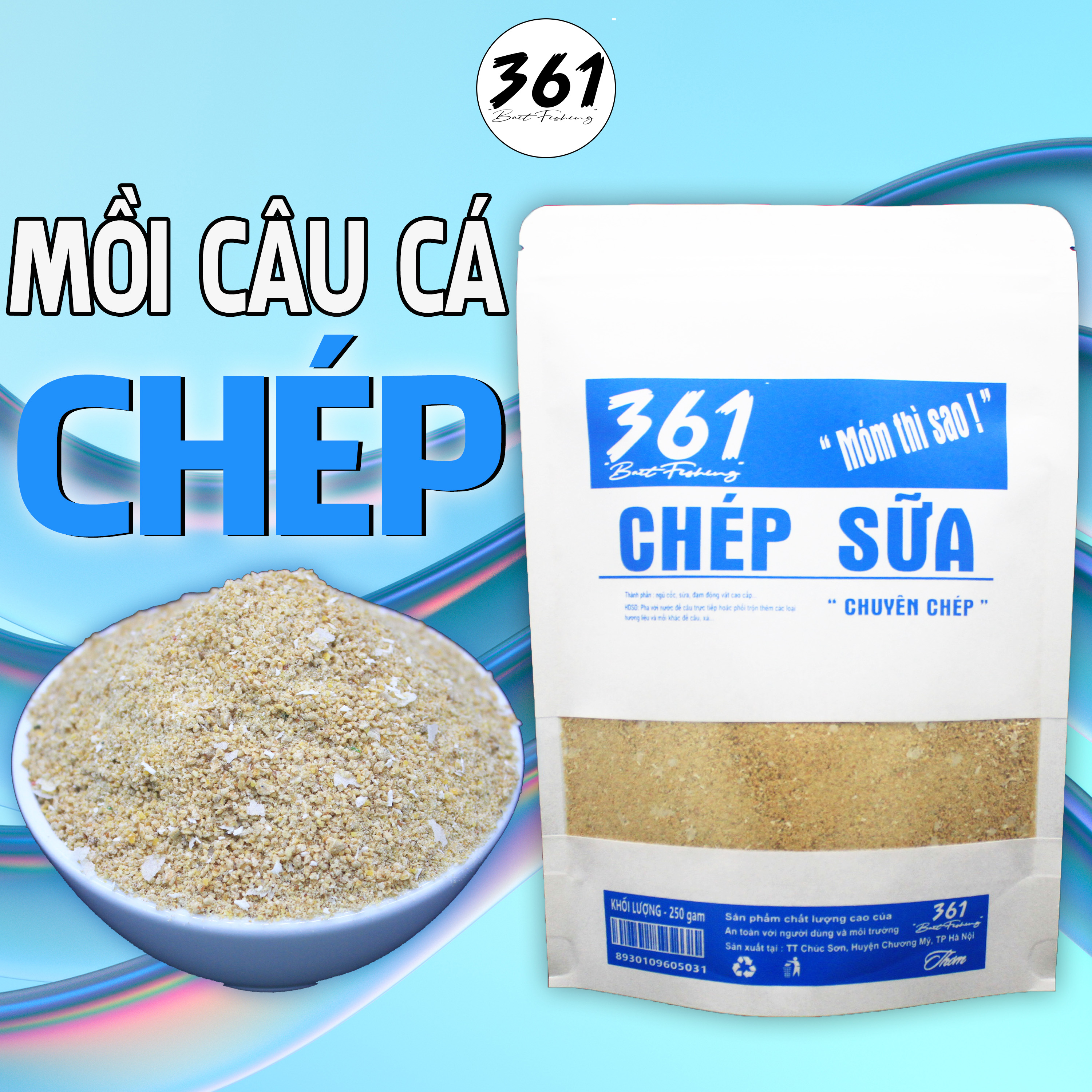 Mồi câu cá chép sữa 361. mồi câu chuyên chép, diếc - vị sữa. vị ngũ cốc, chuyên câu cá chép, cá diếc... ao hồ tự nhiên