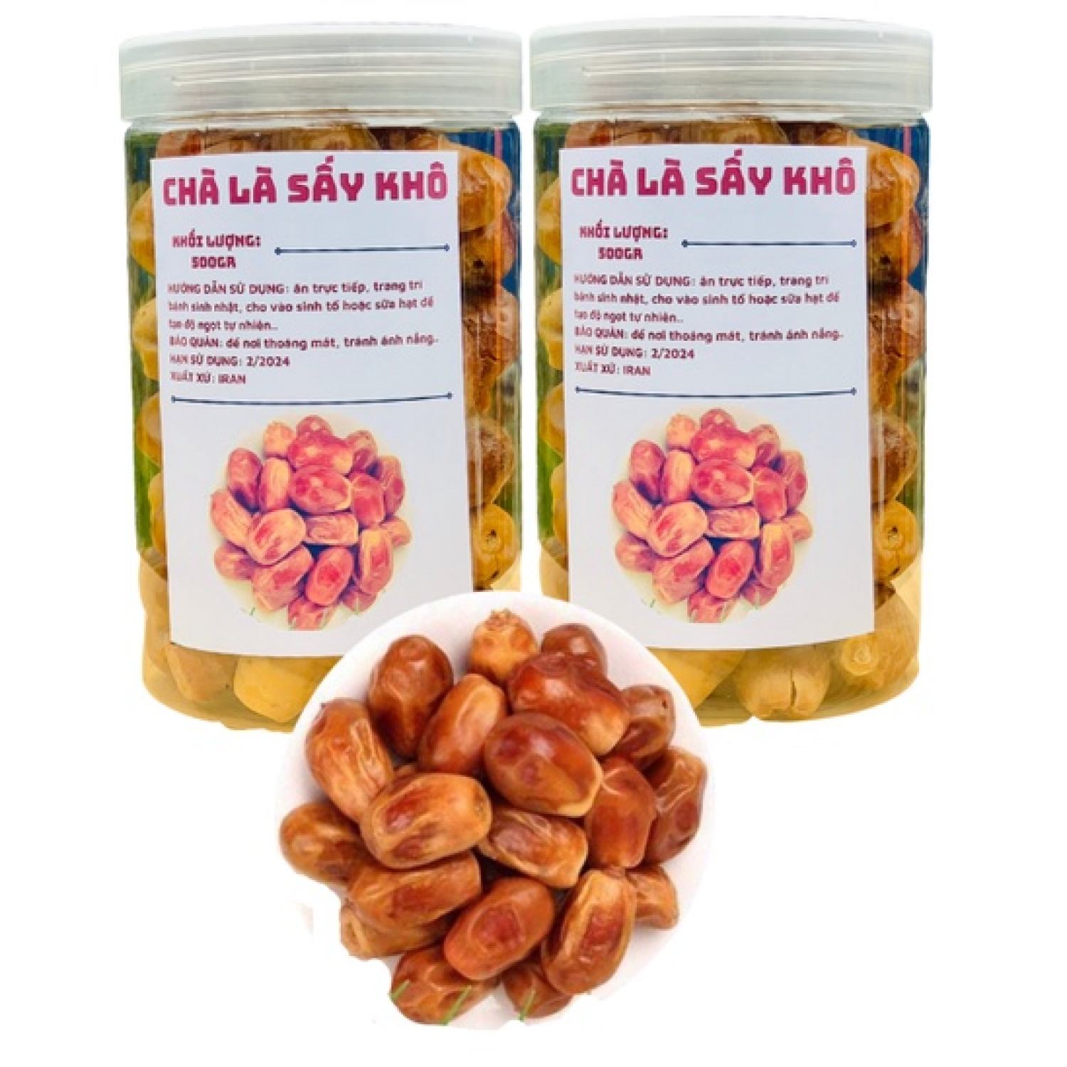 Chà là sấy khô iran hộp 500gr