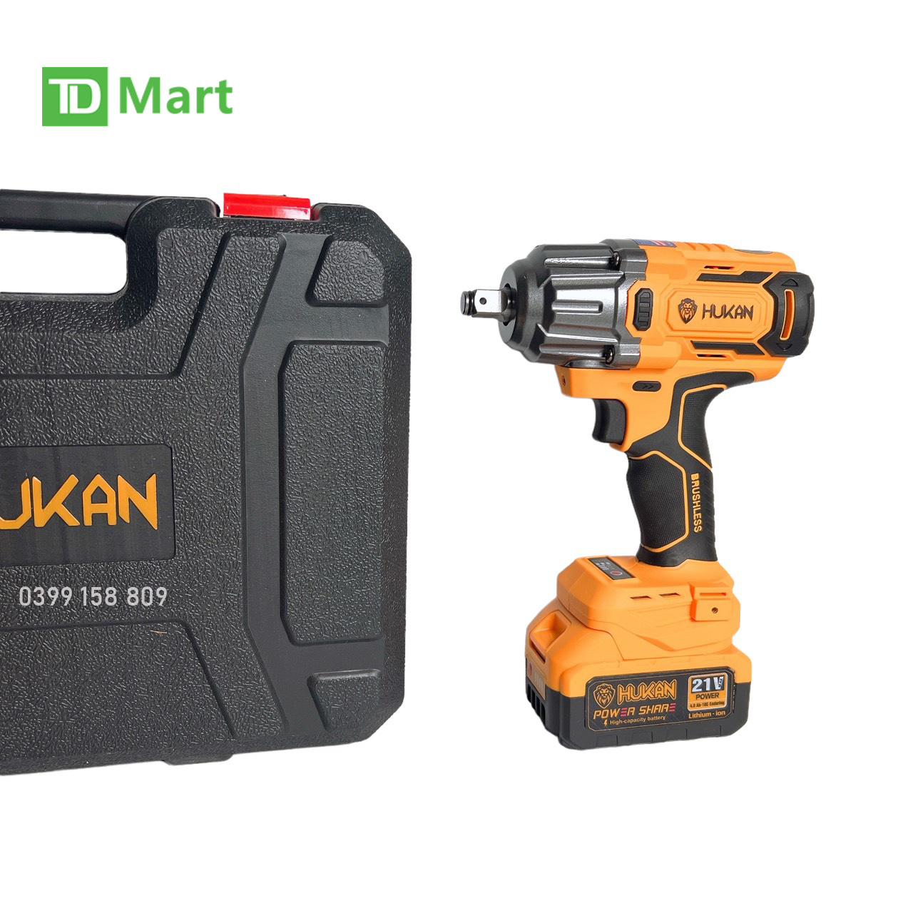 Máy siết bulong dùng pin 21v hukan x9-imp không chổi than lực siết 650n.m