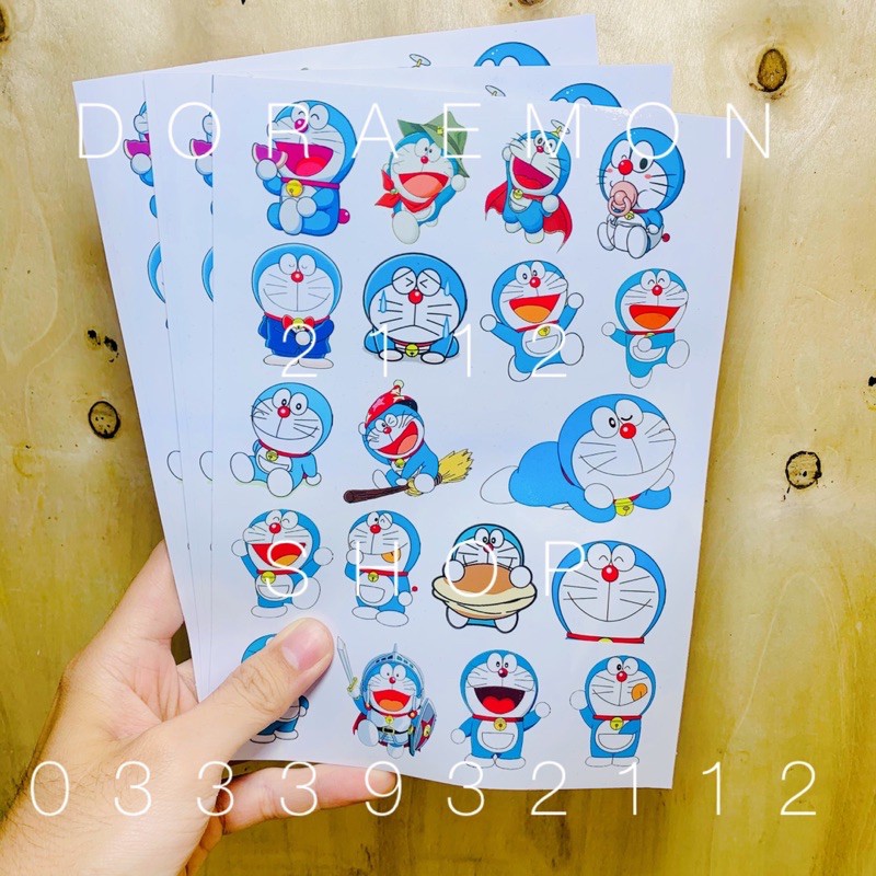 19 hình sticker - tem - hình dán doraemon 15x21cm