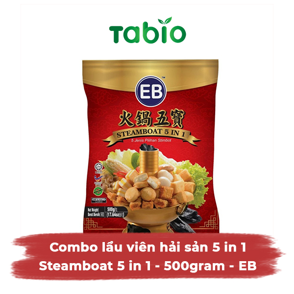 Hcm - combo lẩu viên hải sản 5 in 1 - steamboat 5 in 1 - 500gram - eb - tabio