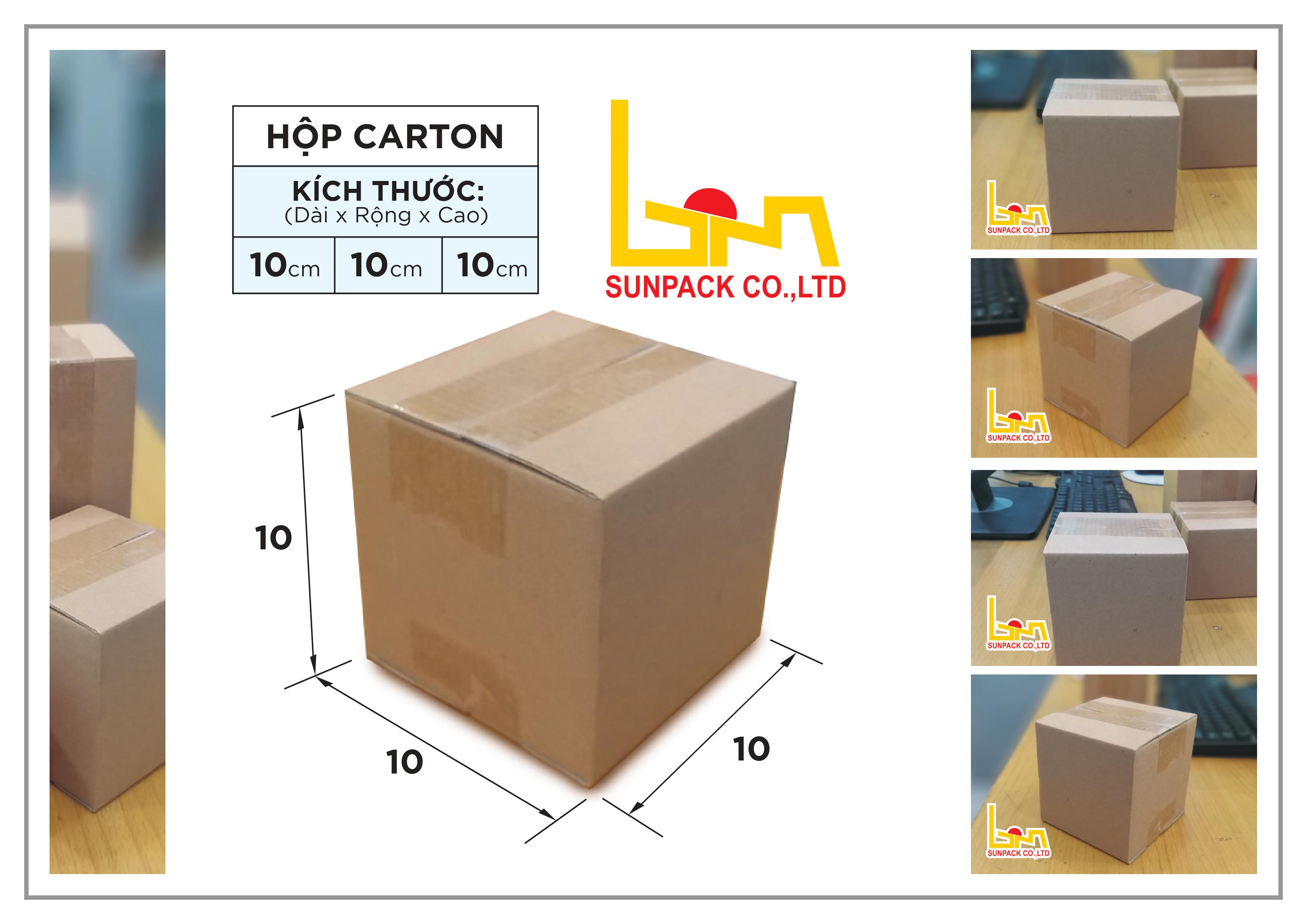10 HỘP CARTON 10X10X10 DẦY CHẮC ĐÓNG HÀNG - GIÁ NHÀ SẢN XUẤT