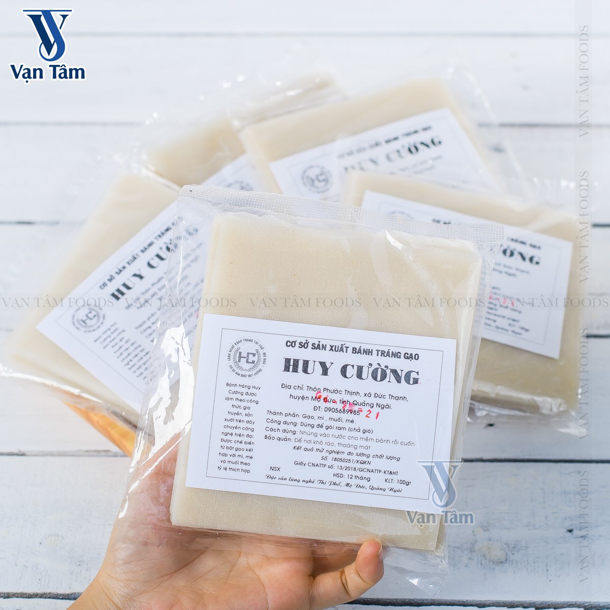 Bánh tráng gạo, bánh tráng cuốn chả giò, bánh tráng ram, bánh tráng Huy Cường, đặc sản Quảng Ngãi 100gr