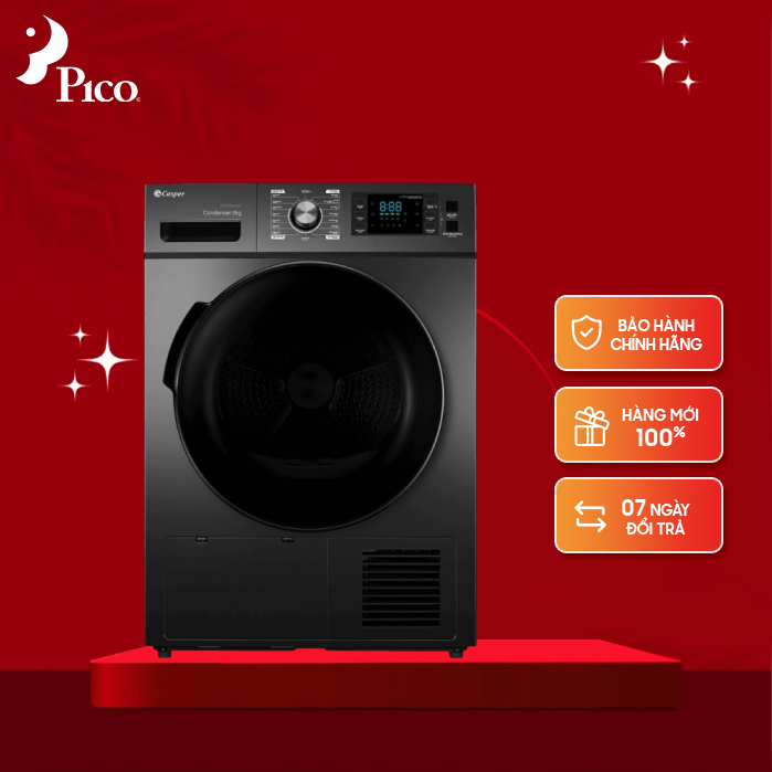 Máy sấy ngưng tụ Casper TD-80CGB 8 kg, Ghi xám, Dung lượng lớn cho gia đình từ 3 - 5 người