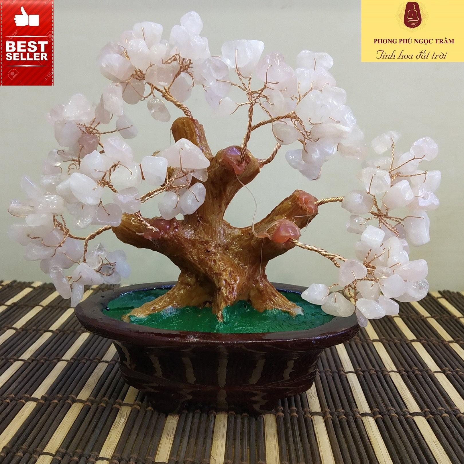 Cây phong thủy, cây tài lộc đá tự nhiên Thạch Anh hồng