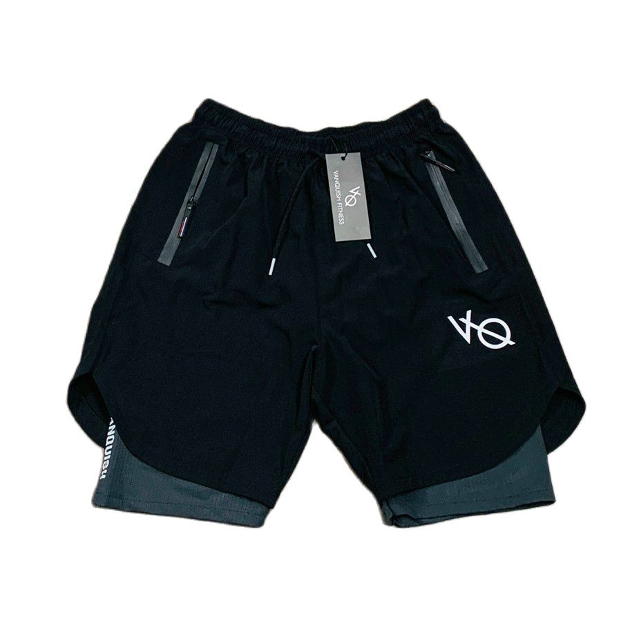 Quần đùi tập gym thể thao chạy bộ 2 lớp, quần short gym nam