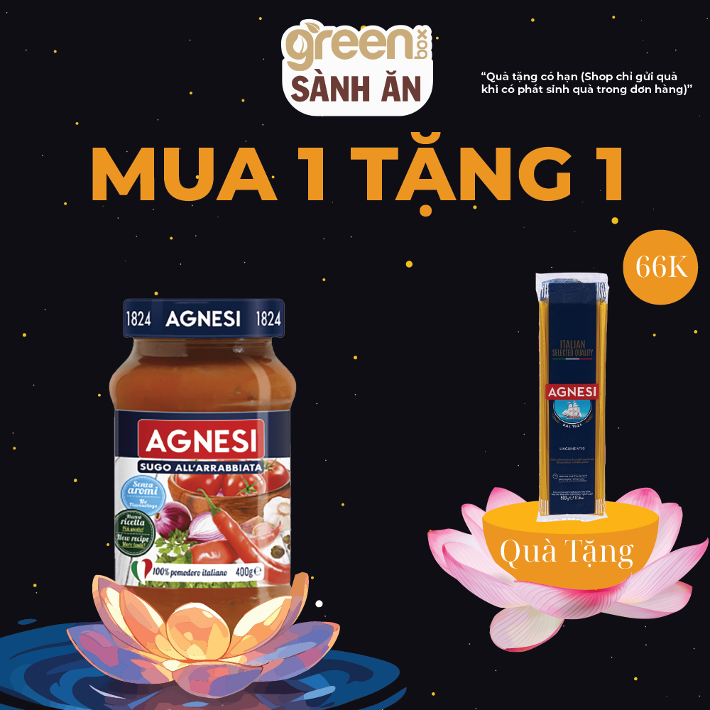 Sốt cà chua ớt Arrabbiata vị chuẩn Ý Agnesi nhập khẩu Ý hũ 400g