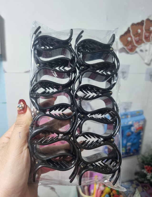 Sỉ lốc 12 kẹp càng cua 5 răng đen bóng