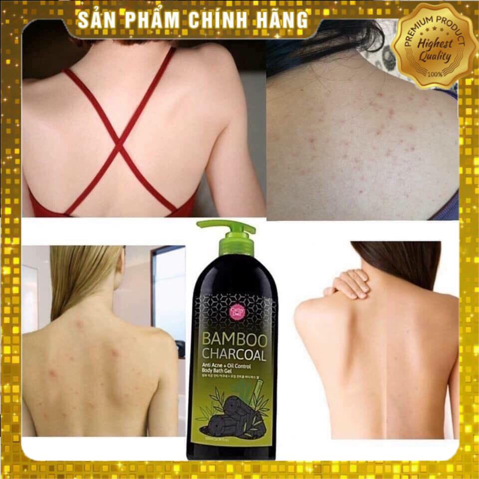 Sữa tắm than tre cathy doll bamboo charcoal 500ml thái lan chính hãng khử thâm mụn lưng hiệu quả