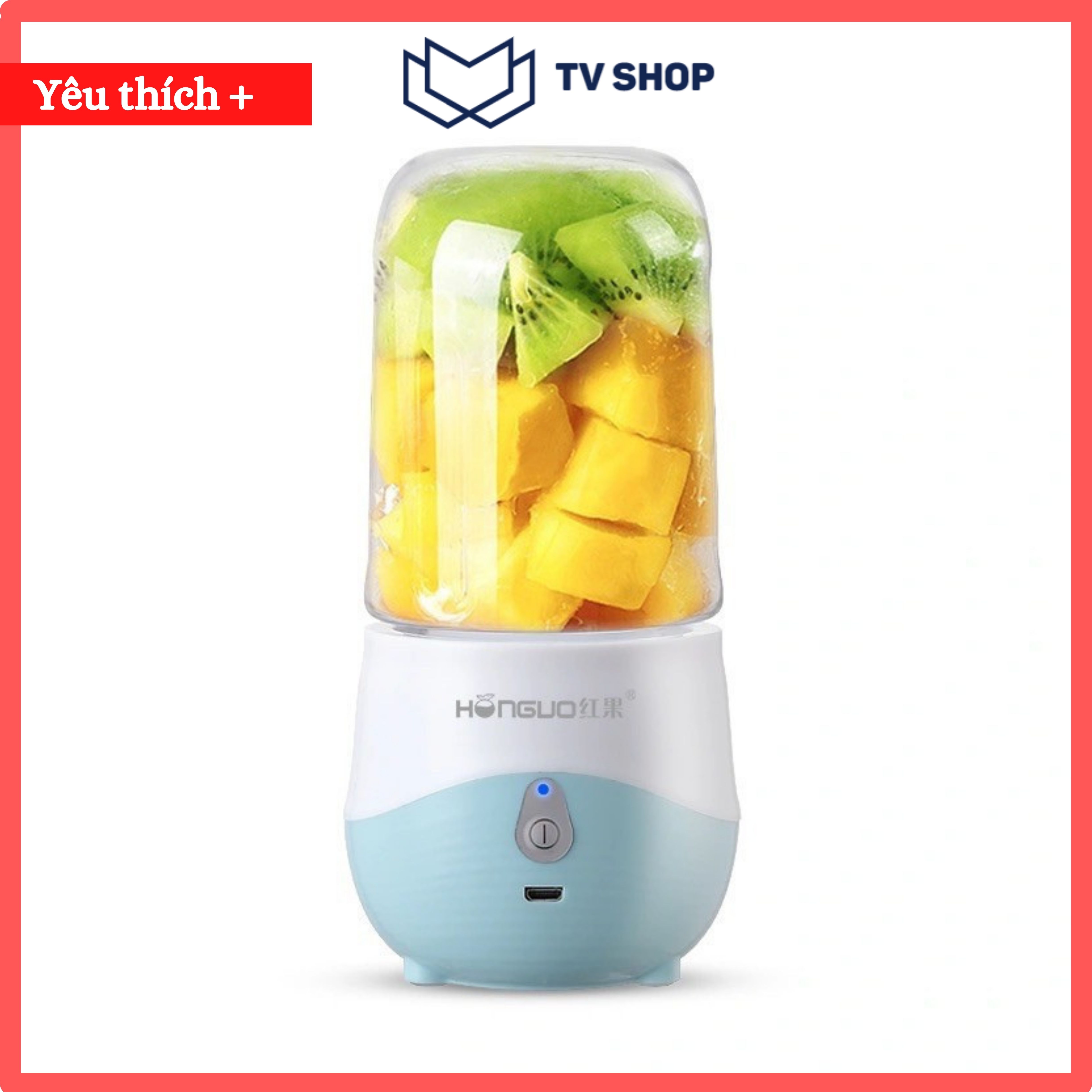 Máy xay sinh tố cầm tay mini sạc pin, Máy say sinh tố cầm tay đa năng mini 300ml Honguo