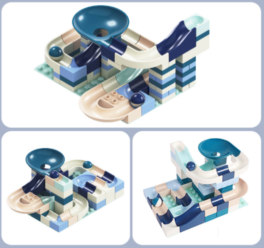 Đồ chơi Lego xếp hình, lắp ráp cầu trượt thả bi (80 chi tiết loại to)