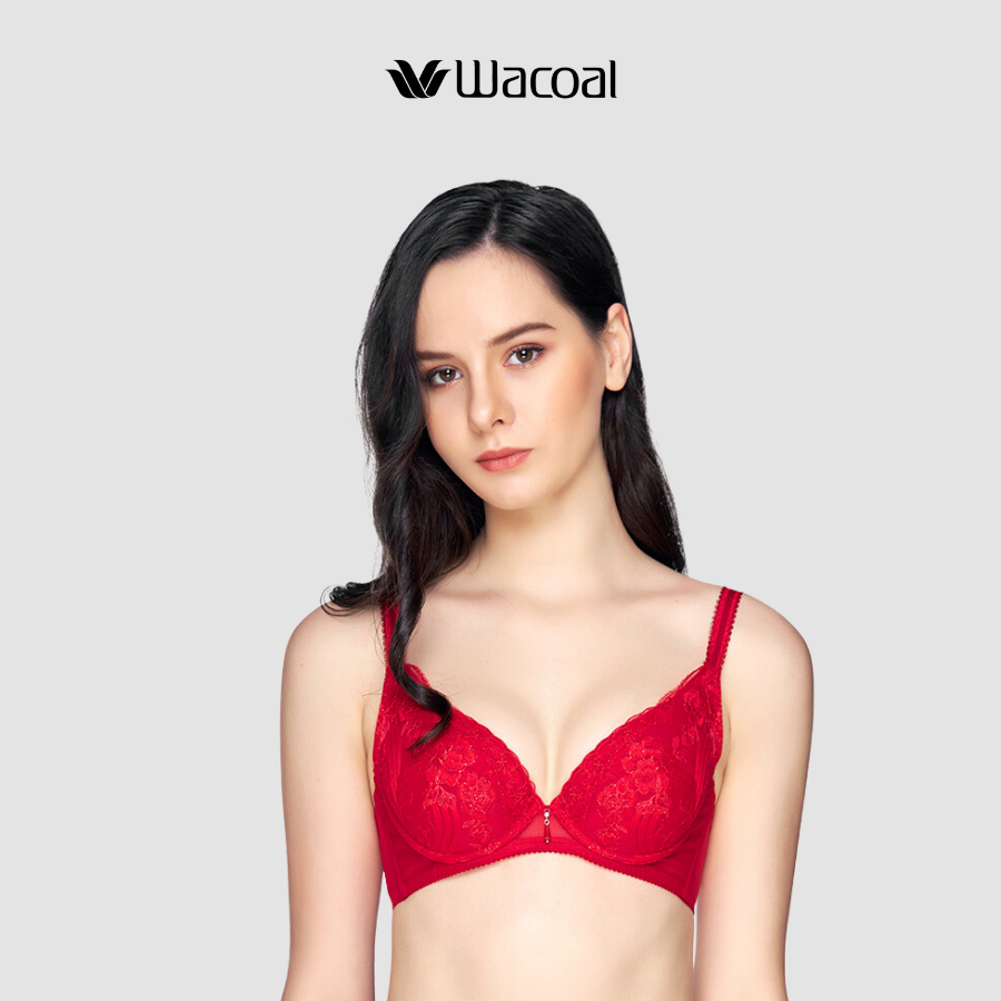 Áo lót wacoal inb4597 ren, có gọng, cup 3/4, mút dày, push up lv3, dây liền