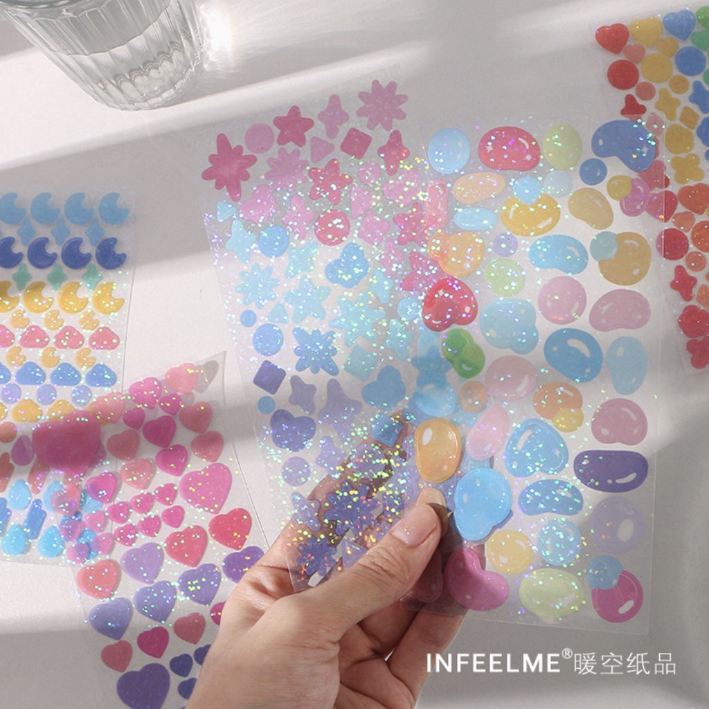 Confetti stickers có nhũ - deco stickers