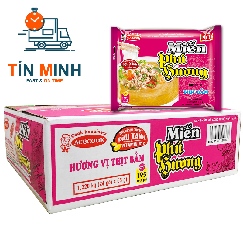 Miến ăn liền phú hương vị thịt bằm thùng 24 gói 55g - Cty TM