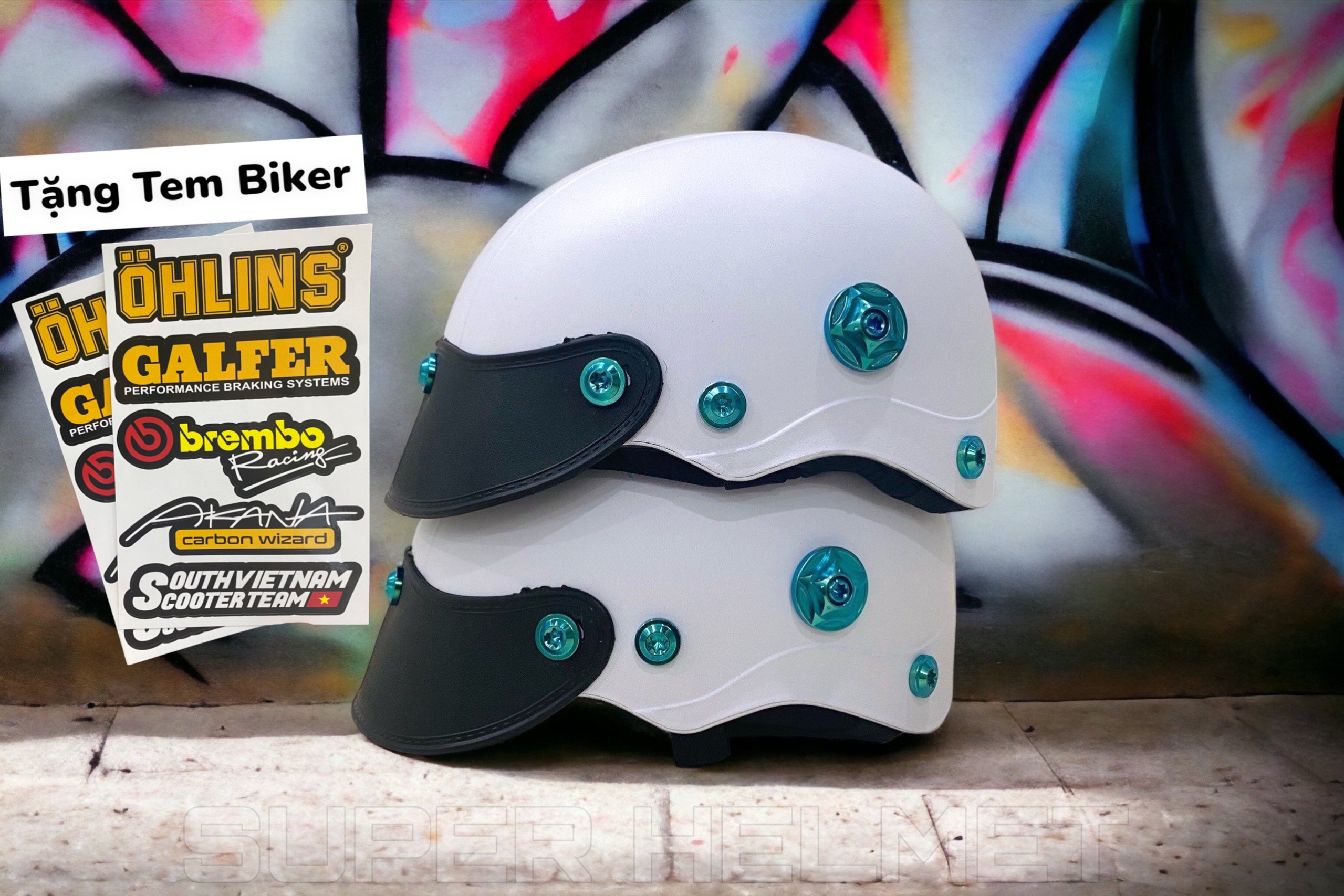 [TẶNG SET BIKER] Nón Bảo Hiểm Trơn - Màu Sơn Nhám - Gắn Full 8 Ốc + Gù TiTan Gr5 Siêu Ngầu