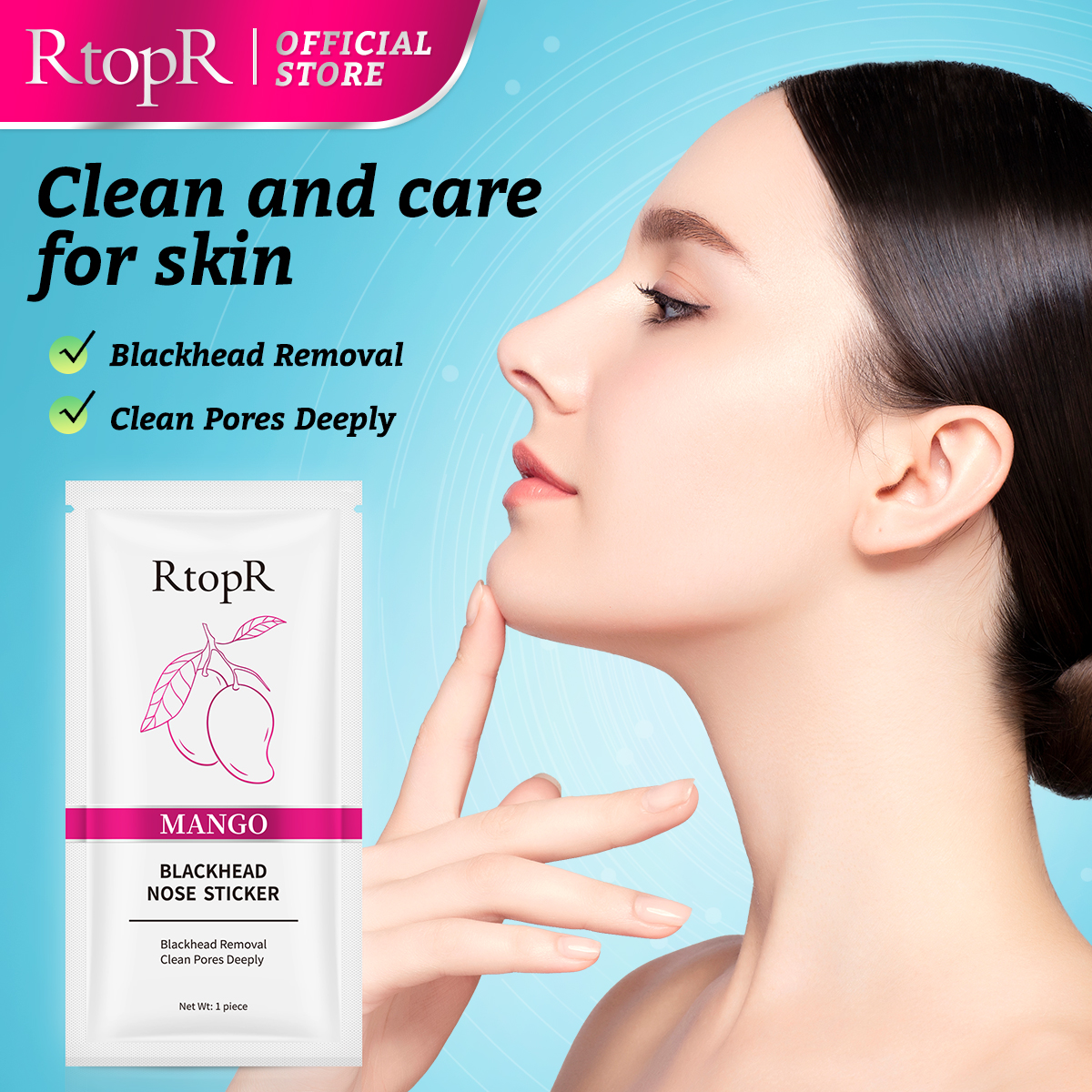 10 Gói mặt nạ RtopR chiết xuất xoài thu nhỏ lỗ chân lông loại bỏ mụn đầu đen